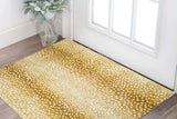 2' X 3' Gold Gazelle Print Shag Handmade Non Skid Area Rug - Homeroots - Flyclothing LLC