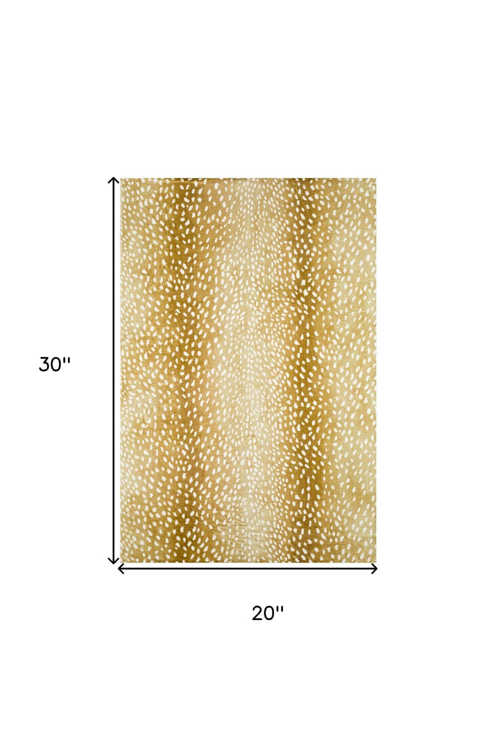 2' X 3' Gold Gazelle Print Shag Handmade Non Skid Area Rug - Homeroots - Flyclothing LLC