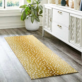 2' X 8' Gold Gazelle Print Shag Handmade Non Skid Runner Rug - Homeroots - Flyclothing LLC