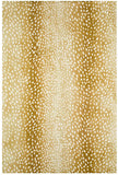 3' X 5' Gold Gazelle Print Shag Handmade Non Skid Area Rug - Homeroots - Flyclothing LLC