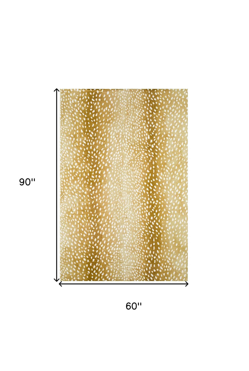 5' X 8' Gold Gazelle Print Shag Handmade Non Skid Area Rug - Homeroots - Flyclothing LLC