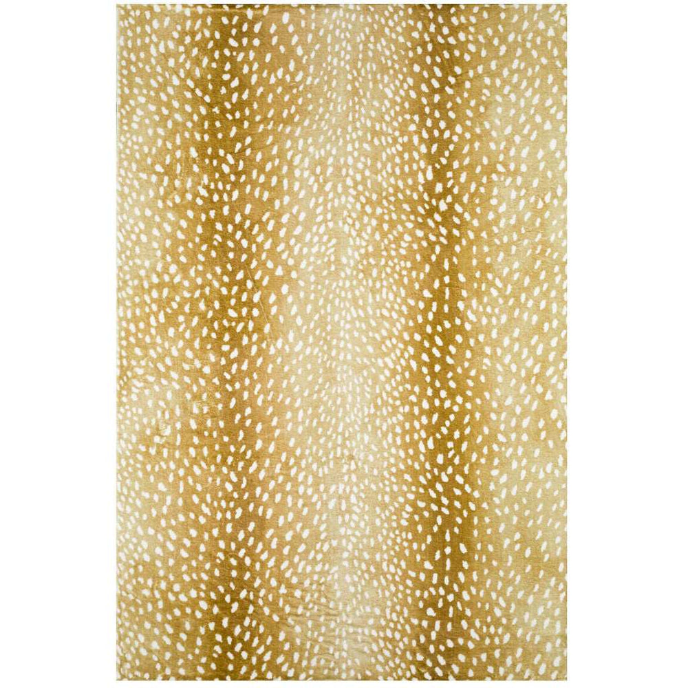 5' X 8' Gold Gazelle Print Shag Handmade Non Skid Area Rug - Homeroots - Flyclothing LLC