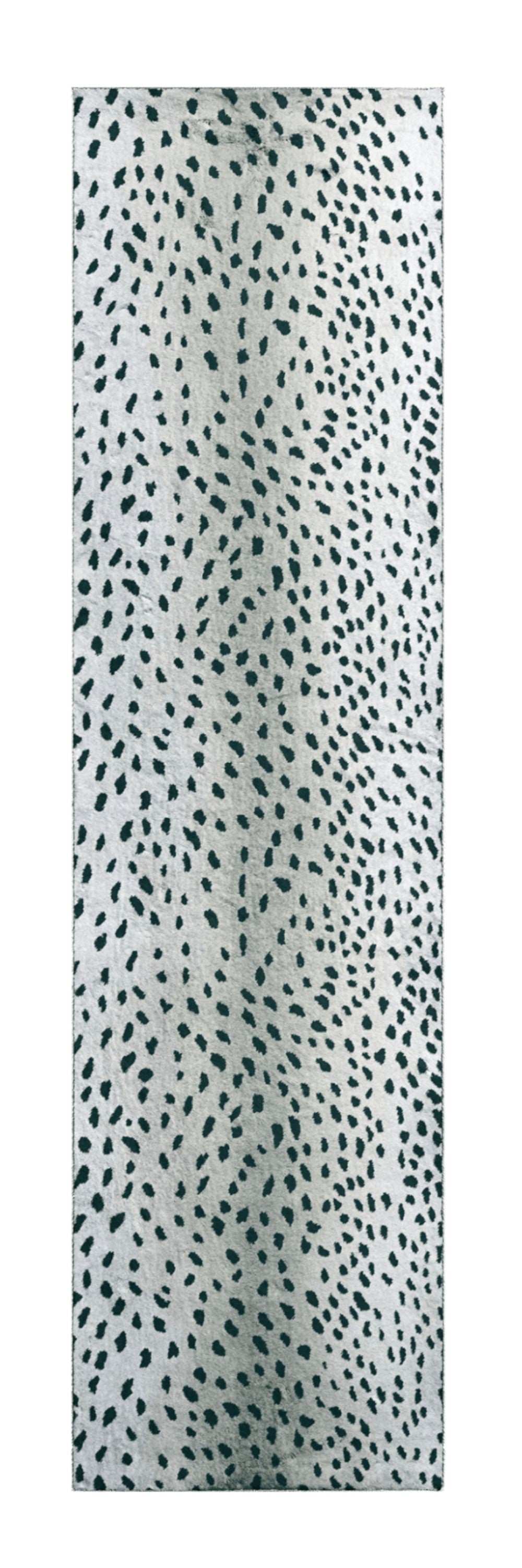 2' X 8' Black Gazelle Print Shag Handmade Non Skid Runner Rug - Homeroots - Flyclothing LLC