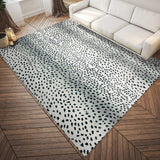 3' X 5' Black Gazelle Print Shag Handmade Non Skid Area Rug - Homeroots - Flyclothing LLC