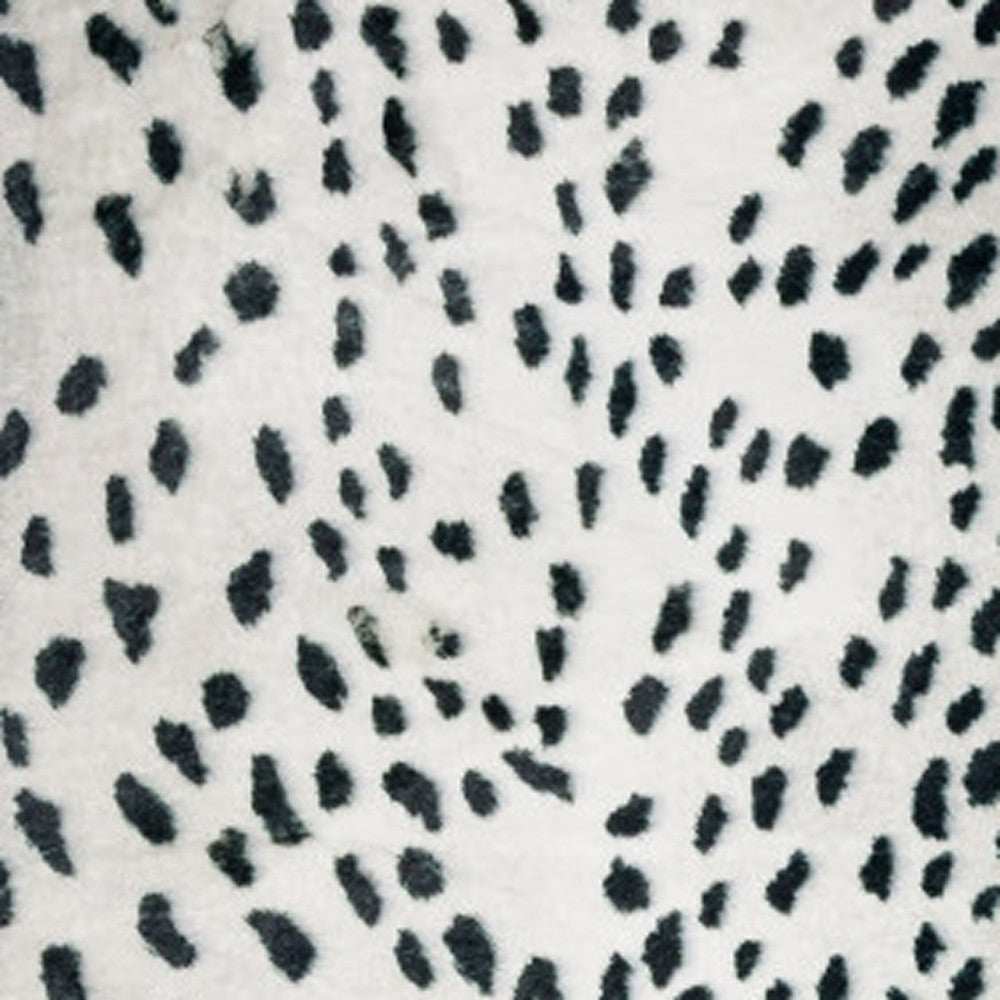 3' X 5' Black Gazelle Print Shag Handmade Non Skid Area Rug - Homeroots - Flyclothing LLC