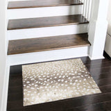 2' X 3' Beige Gazelle Print Shag Handmade Non Skid Area Rug - Homeroots - Flyclothing LLC