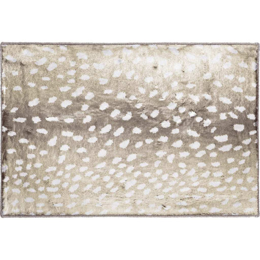 2' X 3' Beige Gazelle Print Shag Handmade Non Skid Area Rug - Homeroots - Flyclothing LLC