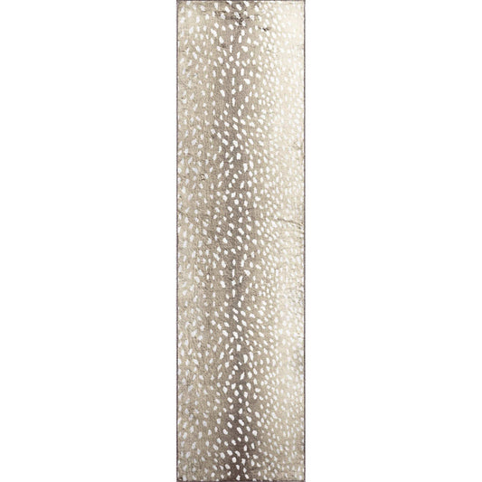 2' X 8' Beige Gazelle Print Shag Handmade Non Skid Runner Rug - Homeroots - Flyclothing LLC