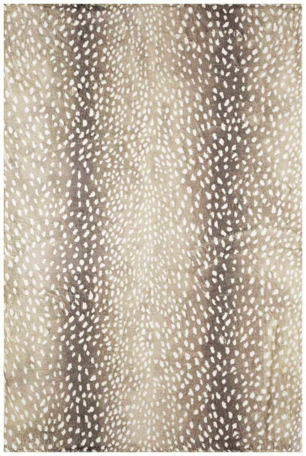 3' X 5' Beige Gazelle Print Shag Handmade Non Skid Area Rug - Homeroots - Flyclothing LLC