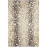 3' X 5' Beige Gazelle Print Shag Handmade Non Skid Area Rug - Homeroots - Flyclothing LLC