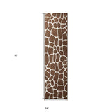 8' Brown and Ivory Animal Print Handmade Non Skid Runner Rug - Homeroots - Flyclothing LLC