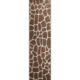8' Brown and Ivory Animal Print Handmade Non Skid Runner Rug - Homeroots - Flyclothing LLC