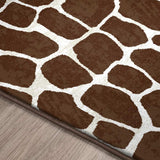 3' X 5' Brown and White Animal Print Shag Non Skid Area Rug - Homeroots - Flyclothing LLC