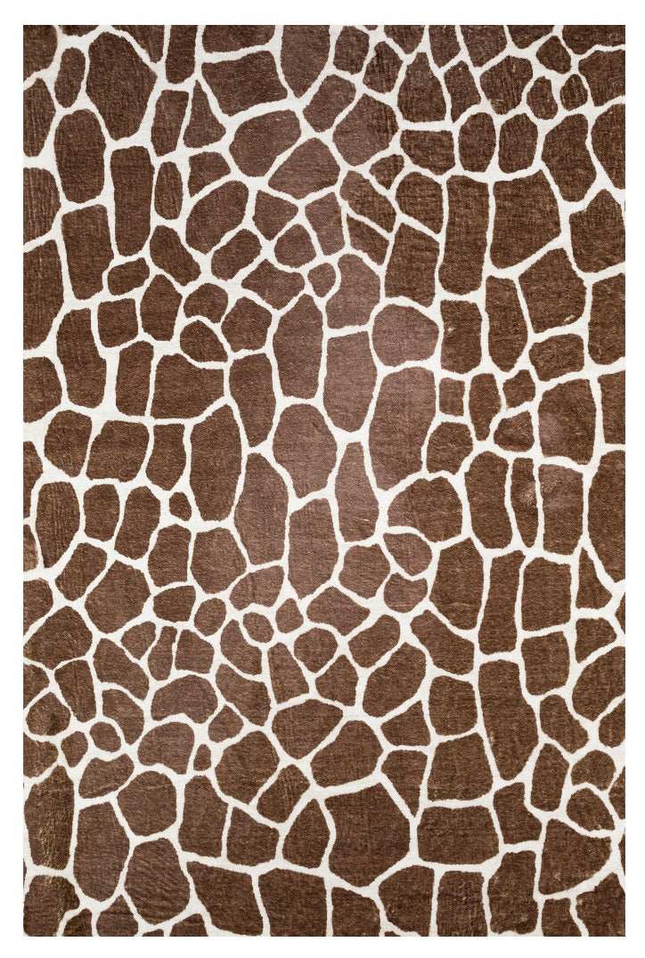 5' X 8' Brown Animal Print Shag Non Skid Area Rug - Homeroots - Flyclothing LLC