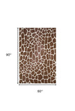 5' X 8' Brown Animal Print Shag Non Skid Area Rug - Homeroots - Flyclothing LLC