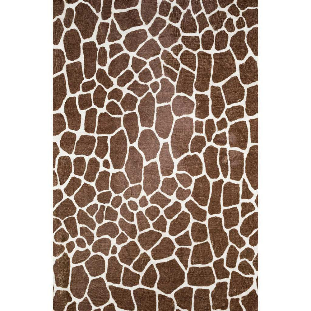 5' X 8' Brown Animal Print Shag Non Skid Area Rug - Homeroots - Flyclothing LLC