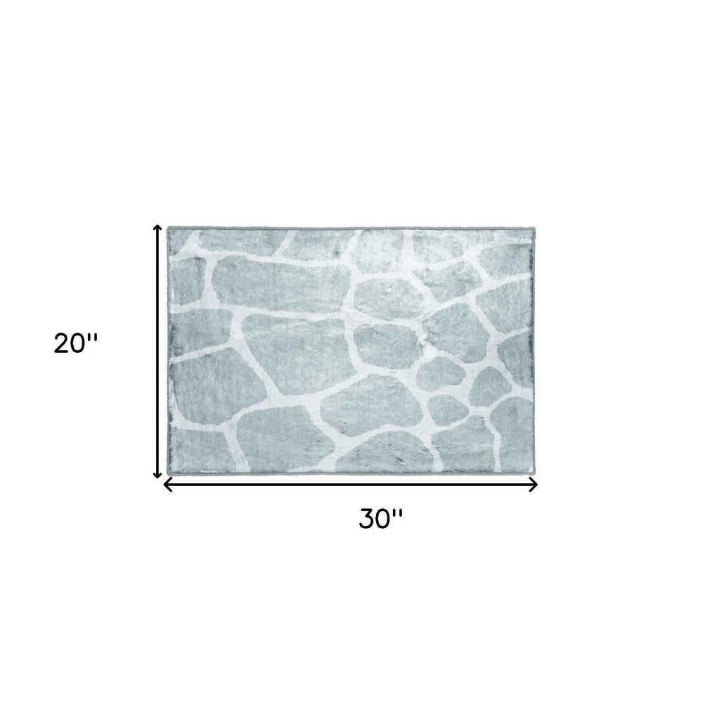 2' X 3' Gray and Ivory Animal Print Handmade Non Skid Area Rug - Homeroots - Flyclothing LLC