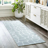 8' Gray and Ivory Animal Print Handmade Non Skid Runner Rug - Homeroots - Flyclothing LLC