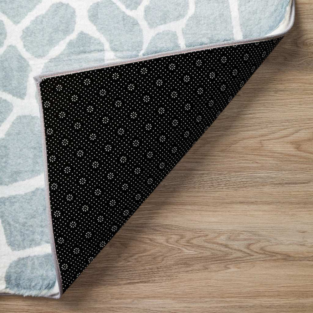 8' Gray and Ivory Round Animal Print Handmade Non Skid Area Rug - Homeroots - Flyclothing LLC