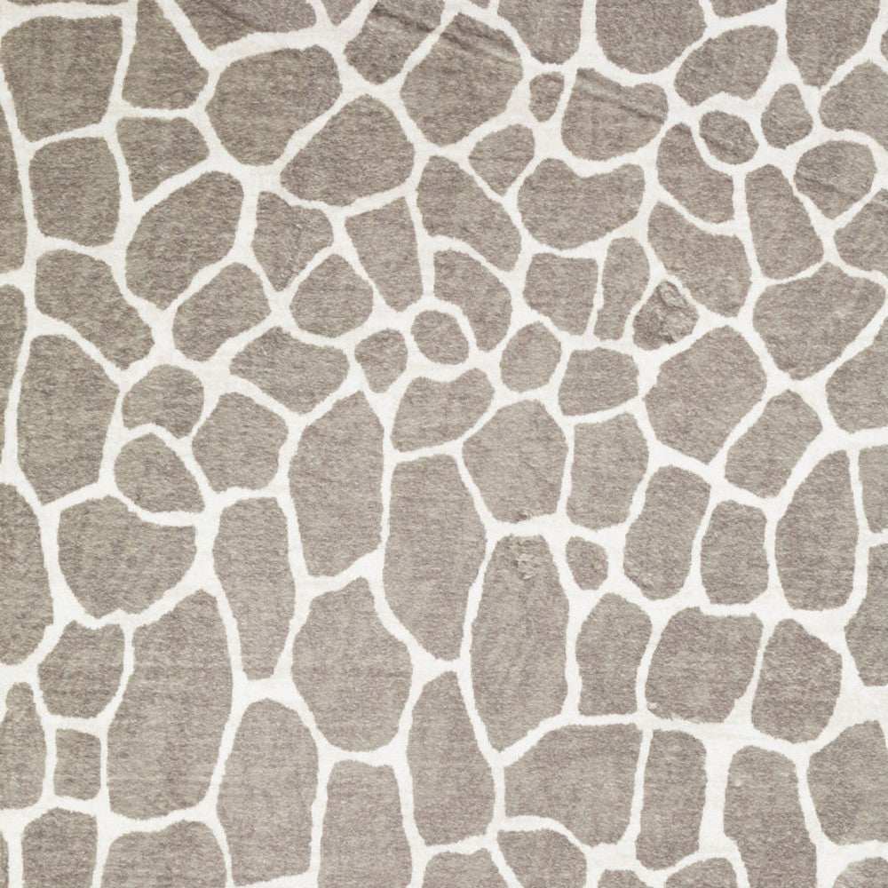 2' X 8' Beige Giraffe Print Shag Handmade Non Skid Runner Rug - Homeroots - Flyclothing LLC