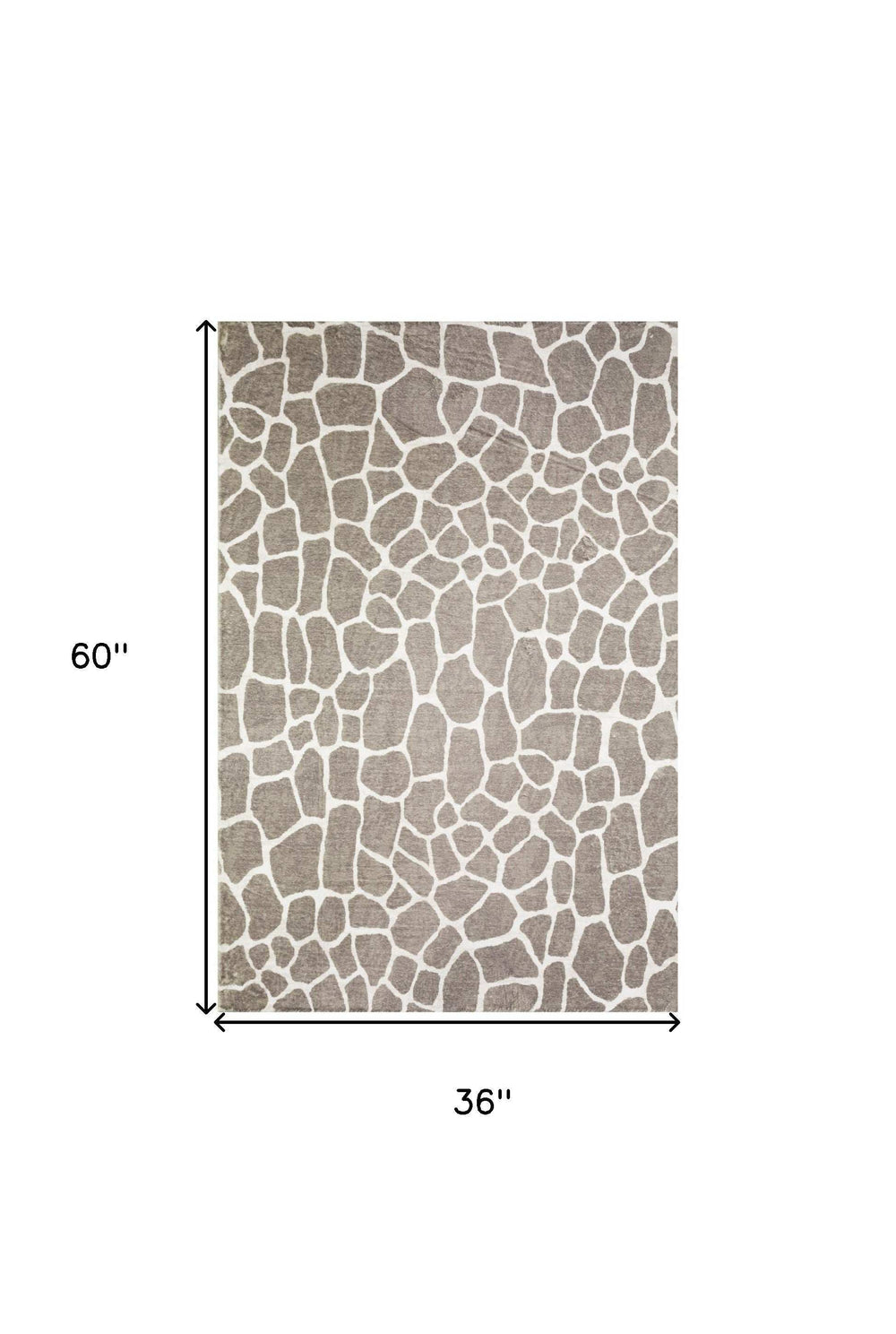 3' X 5' Beige Giraffe Print Shag Handmade Non Skid Area Rug - Homeroots - Flyclothing LLC