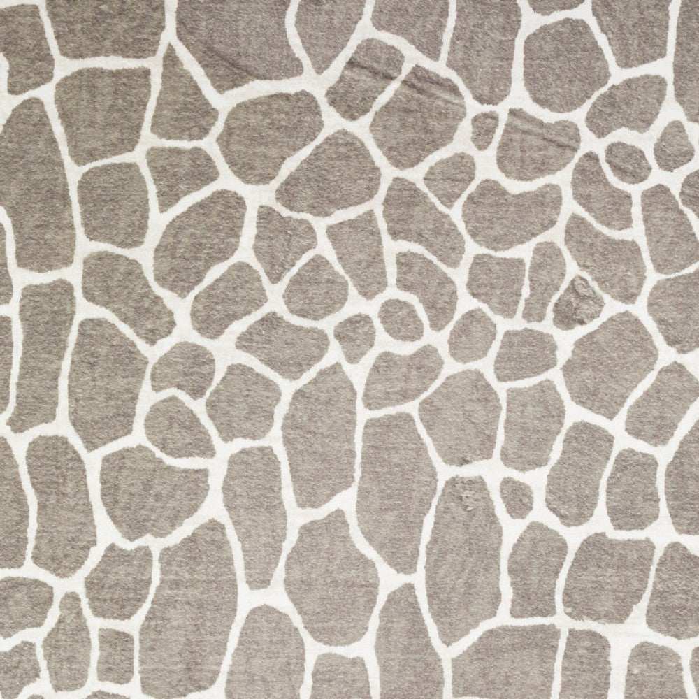 3' X 5' Beige Giraffe Print Shag Handmade Non Skid Area Rug - Homeroots - Flyclothing LLC