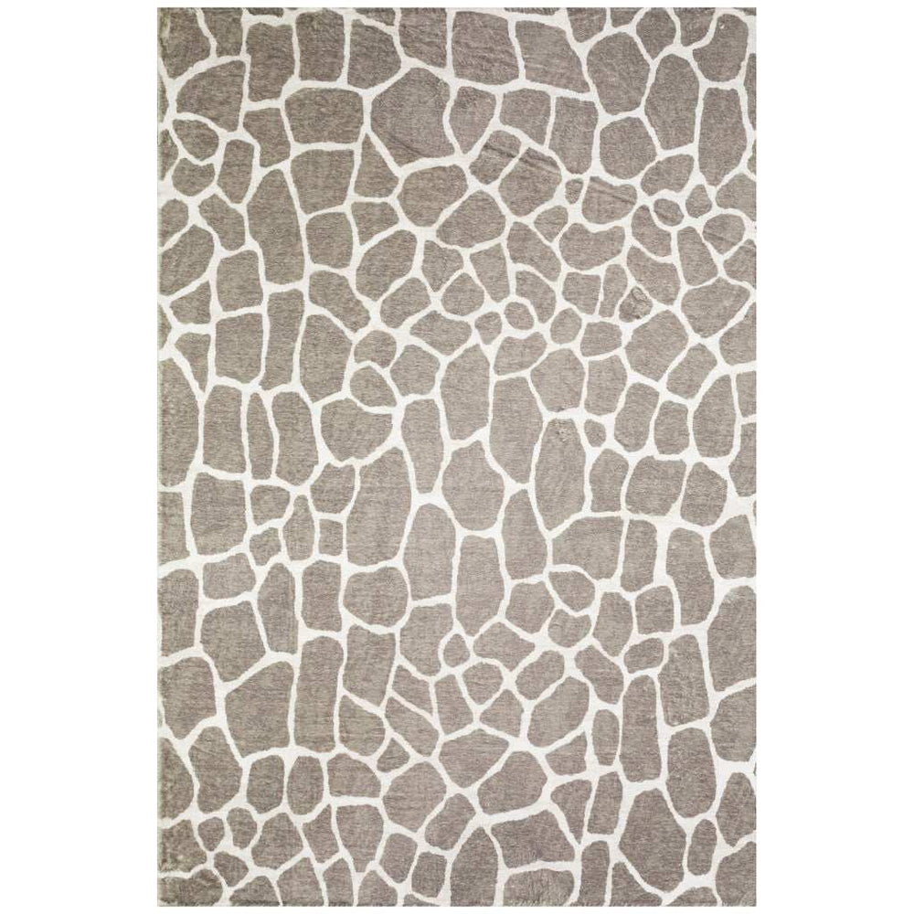 3' X 5' Beige Giraffe Print Shag Handmade Non Skid Area Rug - Homeroots - Flyclothing LLC