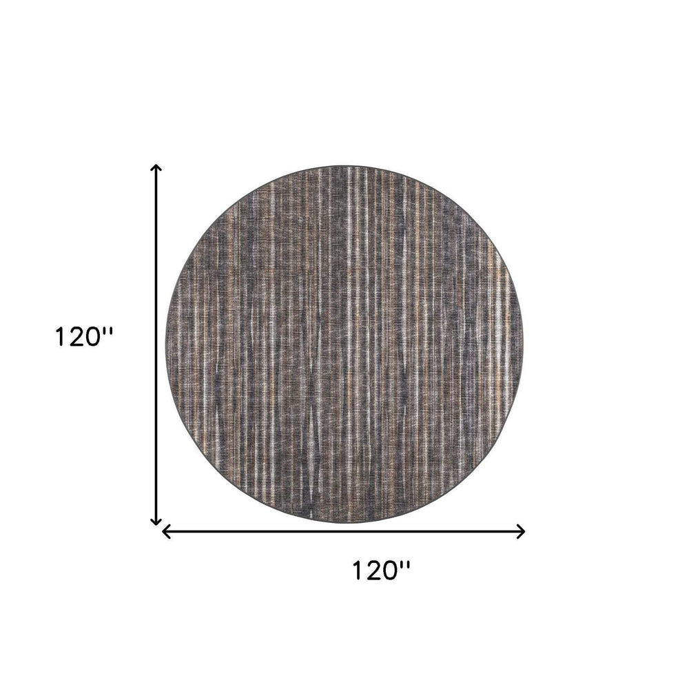 10' Brown Round Ombre Tufted Handmade Area Rug - Homeroots - Flyclothing LLC