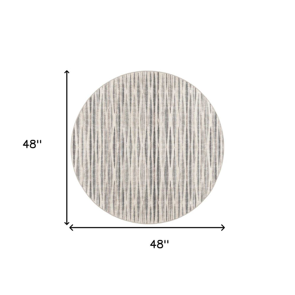 4' Ivory Round Ombre Tufted Handmade Area Rug - Homeroots - Flyclothing LLC