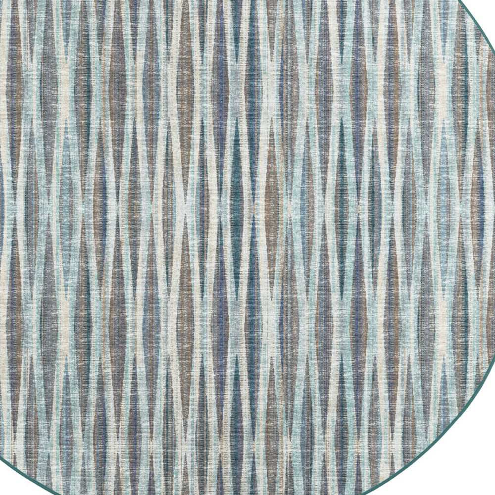 4' Blue Round Ombre Tufted Handmade Area Rug - Homeroots - Flyclothing LLC