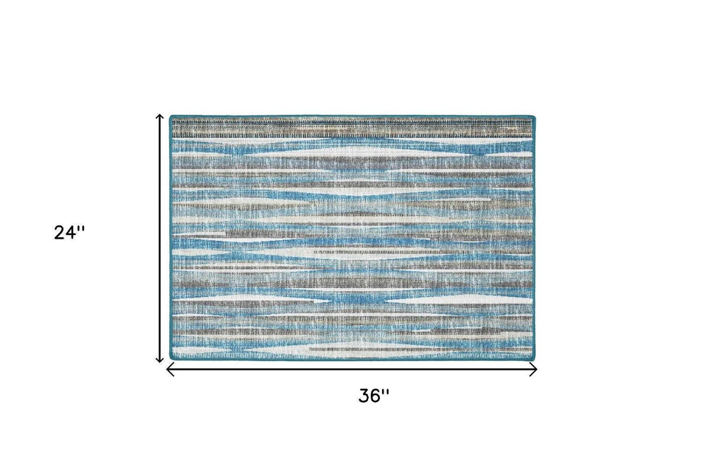 2' X 3' Blue Ombre Tufted Handmade Area Rug - Homeroots - Flyclothing LLC