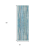 3' X 10' Blue Ombre Tufted Runner Rug - Homeroots - Flyclothing LLC