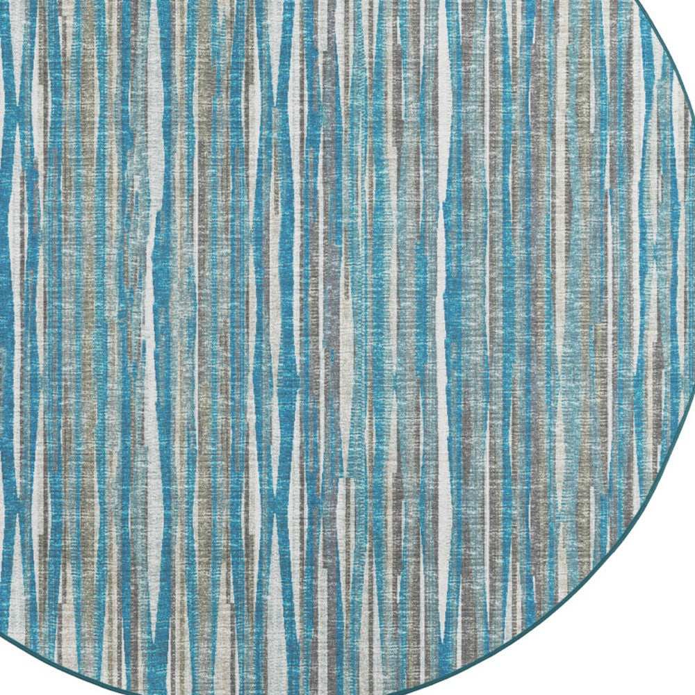 4' Blue Round Ombre Tufted Handmade Area Rug - Homeroots - Flyclothing LLC