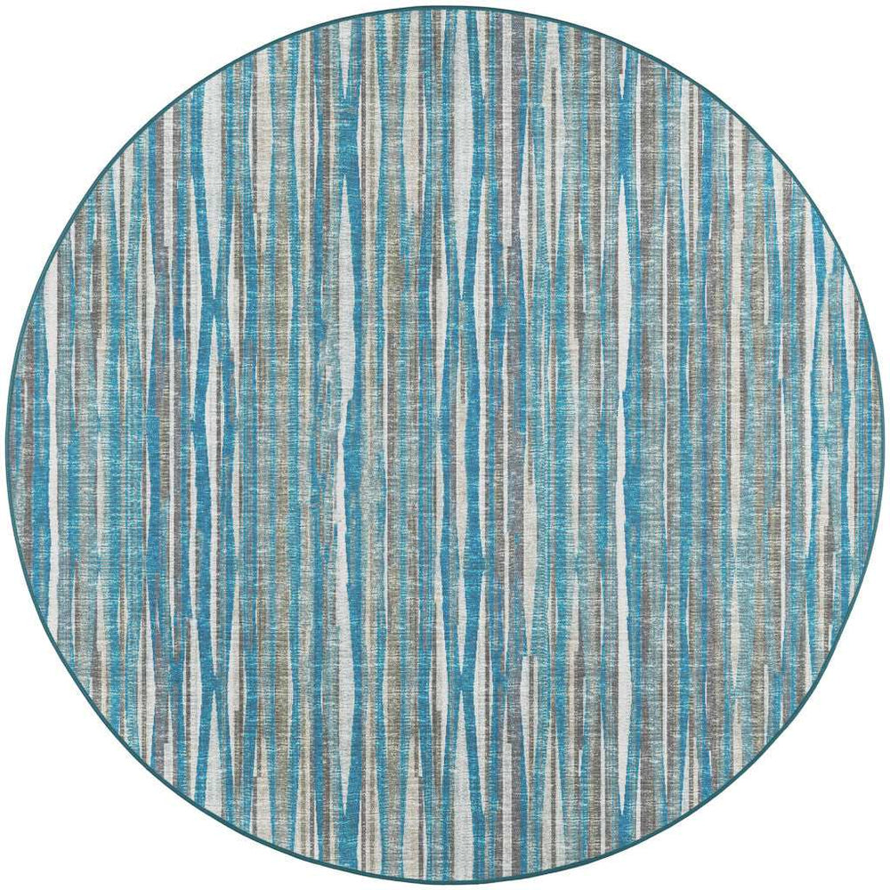 4' Blue Round Ombre Tufted Handmade Area Rug - Homeroots - Flyclothing LLC