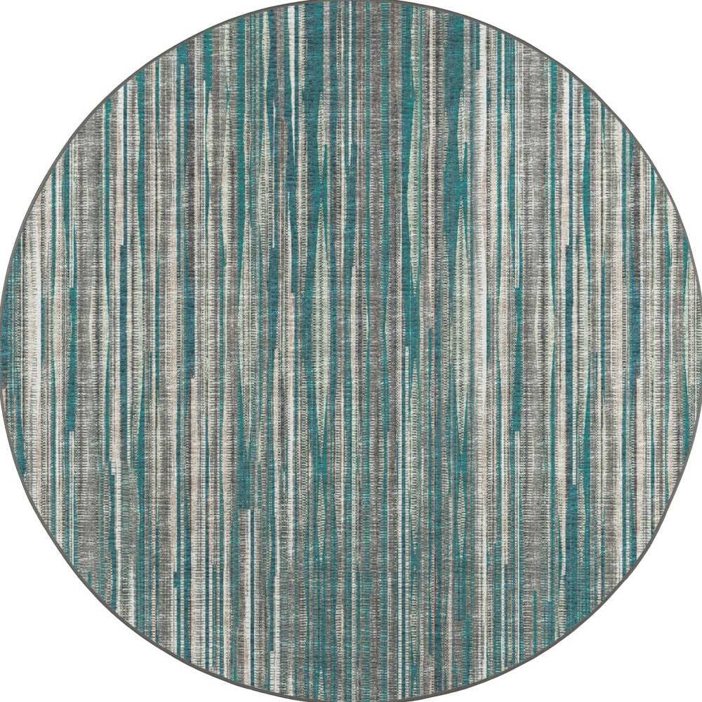 4' Blue Round Ombre Tufted Handmade Area Rug - Homeroots - Flyclothing LLC