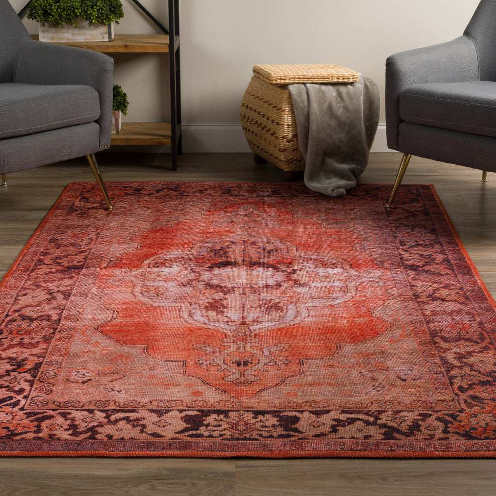 8' X 10' Red Oriental Distressed Non Skid Area Rug - Homeroots - Flyclothing LLC