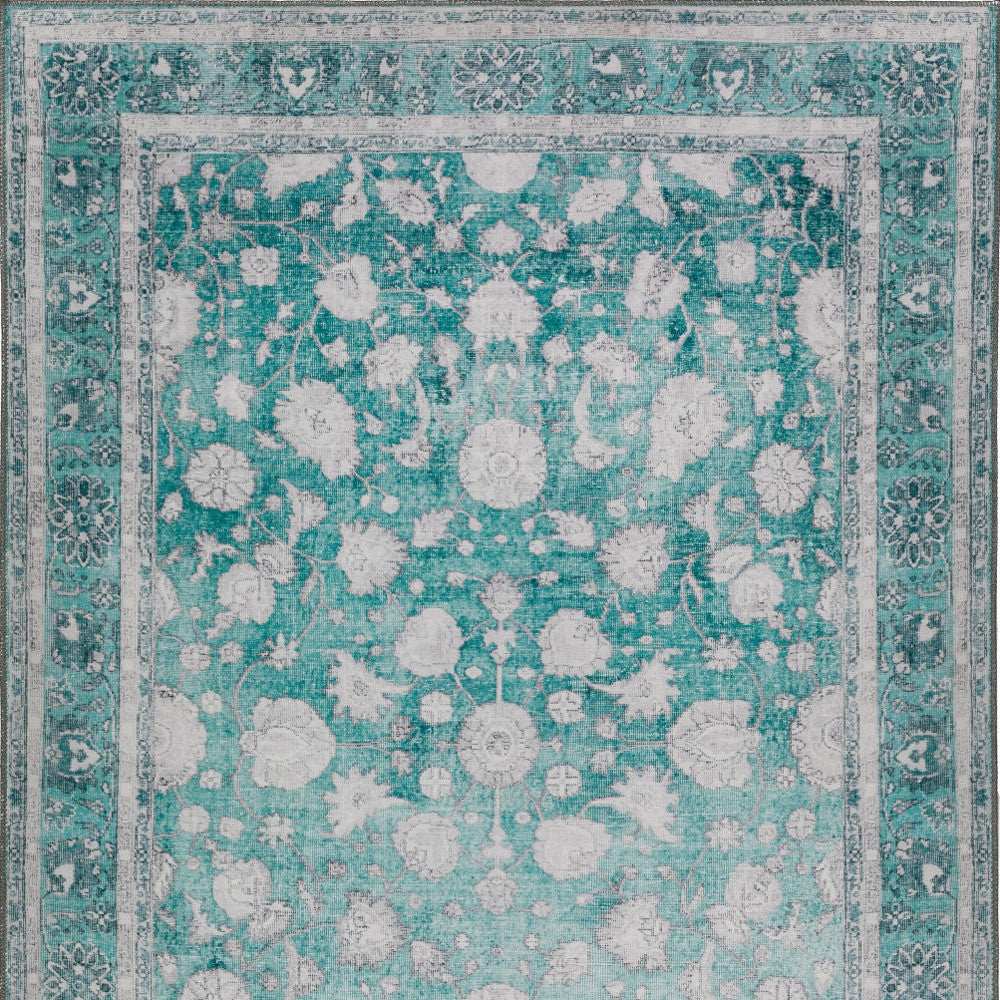 8' X 10' Blue Oriental Distressed Non Skid Area Rug - Homeroots - Flyclothing LLC