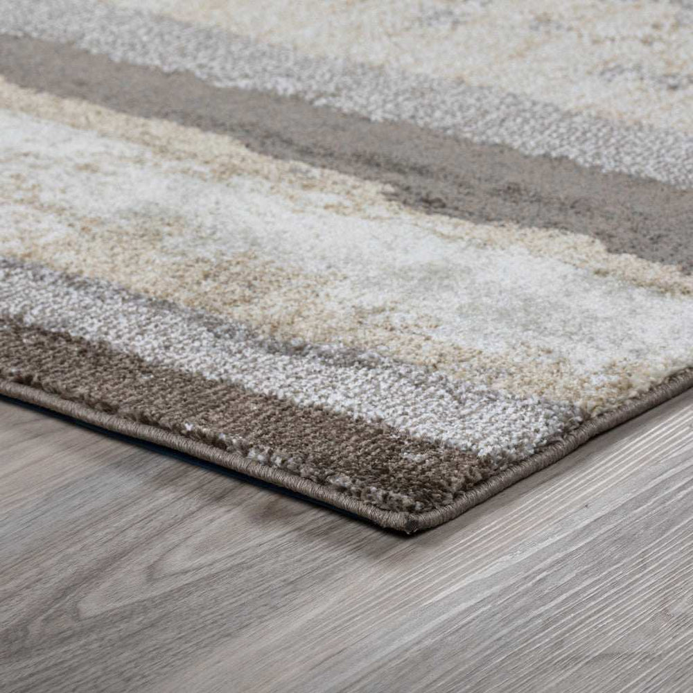 3' X 5' Brown and Ivory Abstract Area Rug - Homeroots - Flyclothing LLC