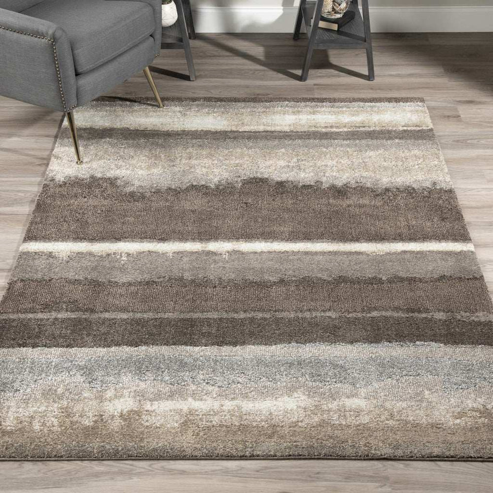 3' X 5' Brown and Ivory Abstract Area Rug - Homeroots - Flyclothing LLC