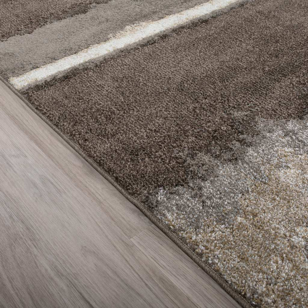 3' X 5' Brown and Ivory Abstract Area Rug - Homeroots - Flyclothing LLC