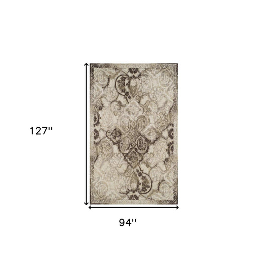 8' X 11' Brown Oriental Area Rug - Homeroots - Flyclothing LLC