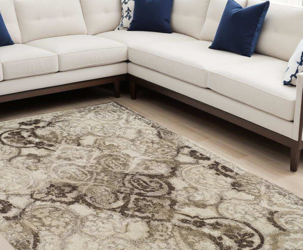 10' X 13' Brown Oriental Area Rug - Homeroots - Flyclothing LLC
