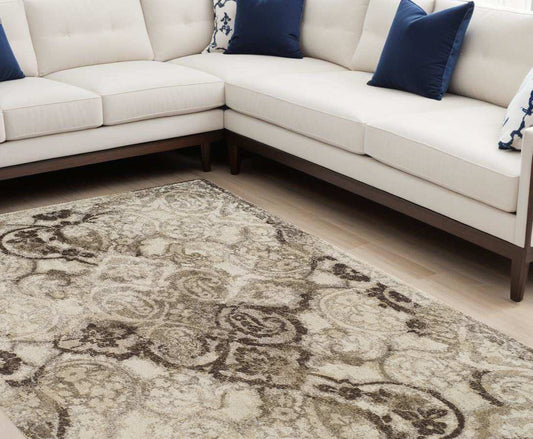 10' X 13' Brown Oriental Area Rug - Homeroots - Flyclothing LLC