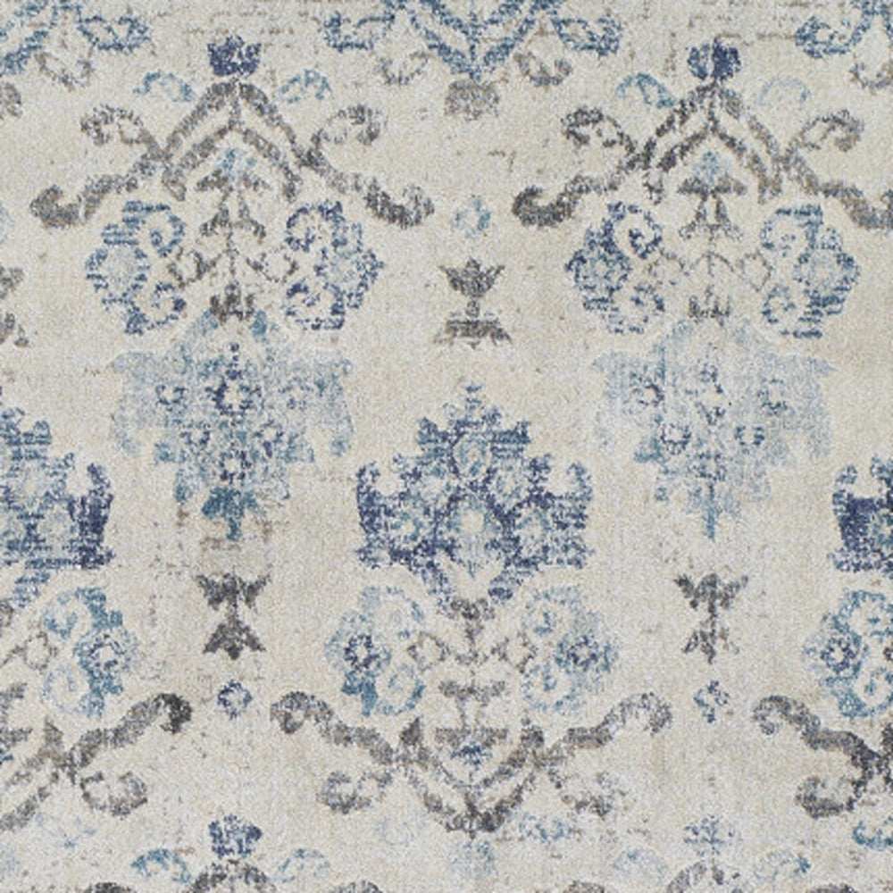 3' X 5' Blue and Ivory Oriental Area Rug - Homeroots - Flyclothing LLC