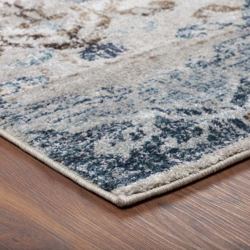 5' X 8' Blue and Ivory Oriental Area Rug - Homeroots - Flyclothing LLC