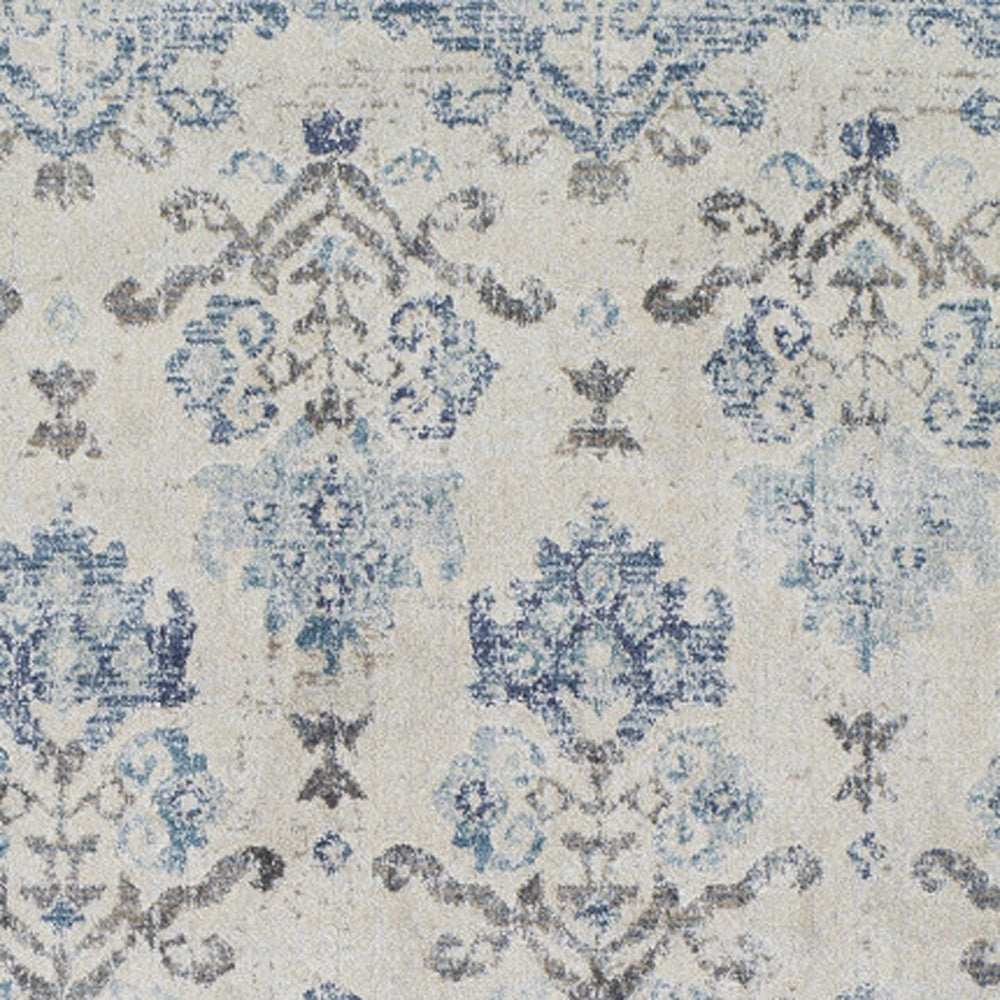 8' X 11' Blue and Ivory Oriental Area Rug - Homeroots - Flyclothing LLC
