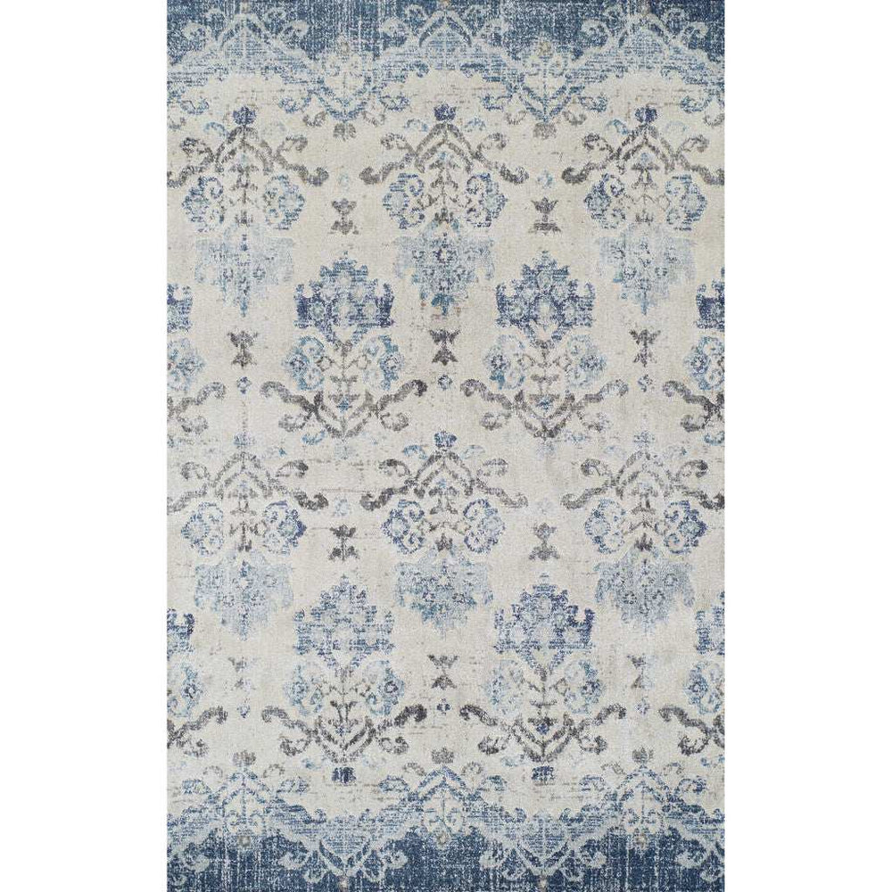 8' X 11' Blue and Ivory Oriental Area Rug - Homeroots - Flyclothing LLC