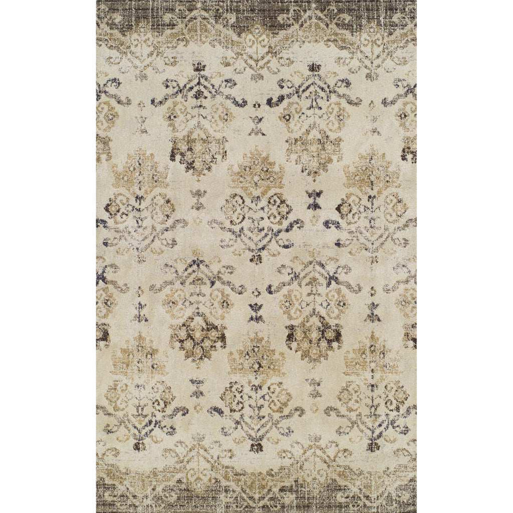 5' X 8' Beige and Brown Oriental Area Rug - Homeroots - Flyclothing LLC
