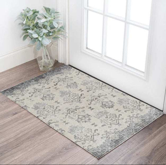 3' X 5' Gray and Ivory Oriental Area Rug - Homeroots - Flyclothing LLC