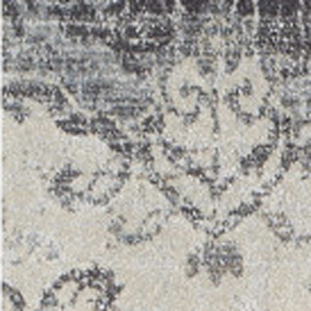 8' X 11' Gray and Ivory Oriental Area Rug - Homeroots - Flyclothing LLC